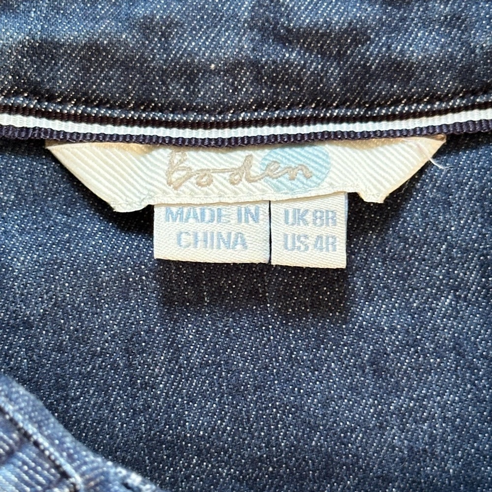 Boden Denim Shirt Dress Size Blue Chambray Long Sleeve 4R - Picture 4 of 7